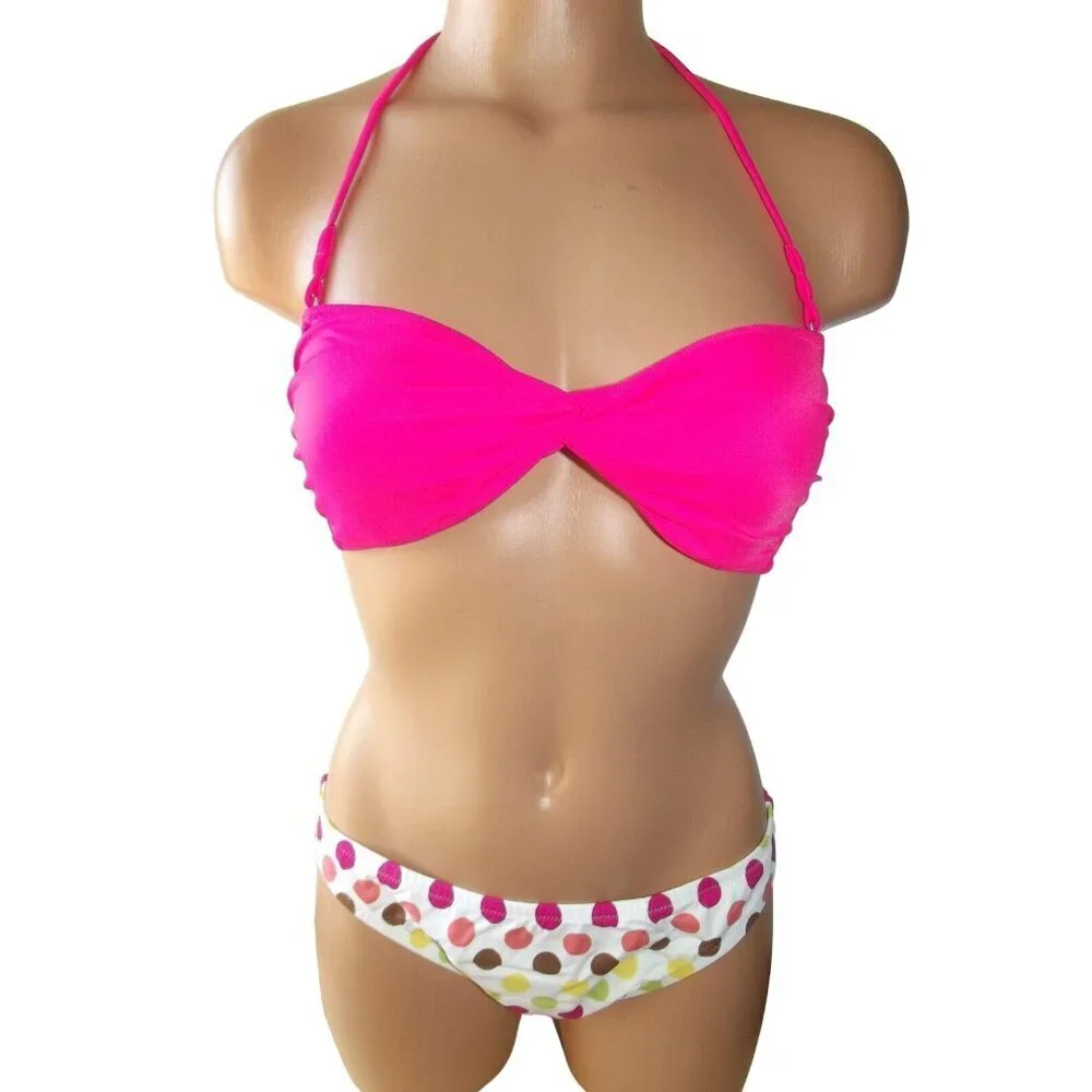 VICTORIA'S SECRET PINK‎ MULTI  2 PIECES SWIMSUIT BATHING SUIT XSM New